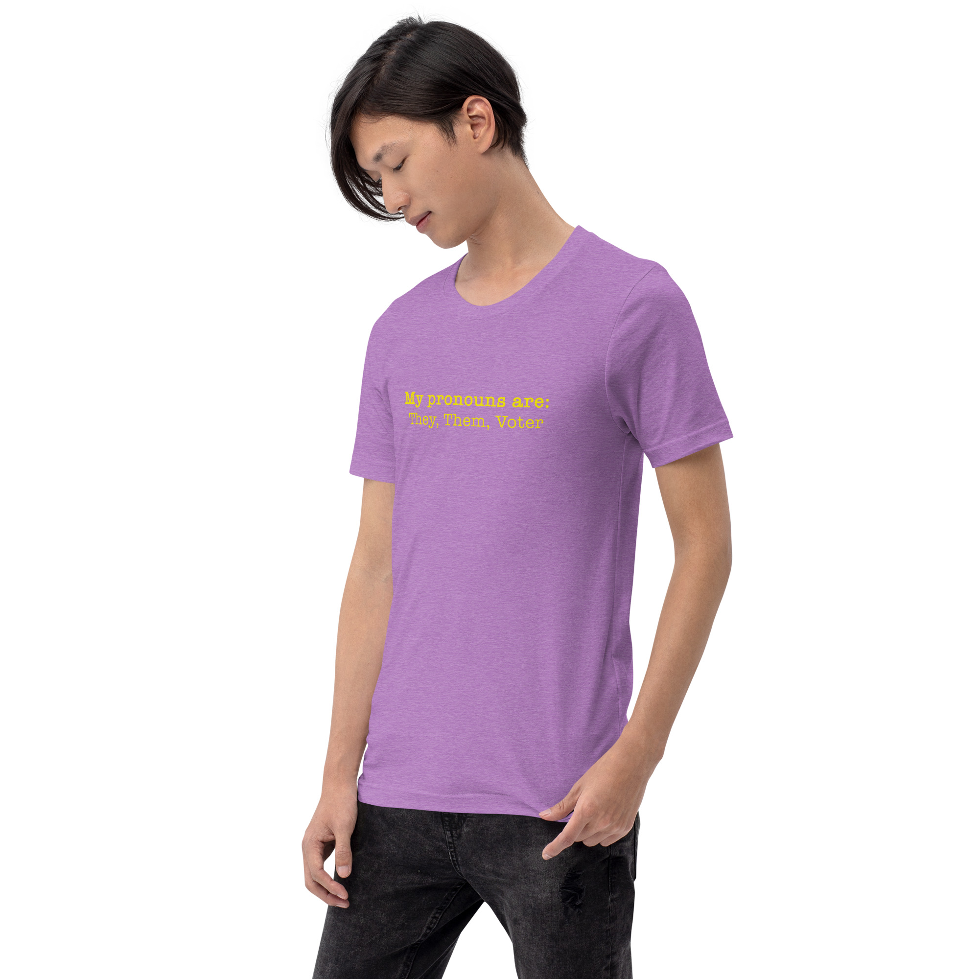 unisex-staple-t-shirt-heather-team-purple-left-front-6a9da4556594e.jpg